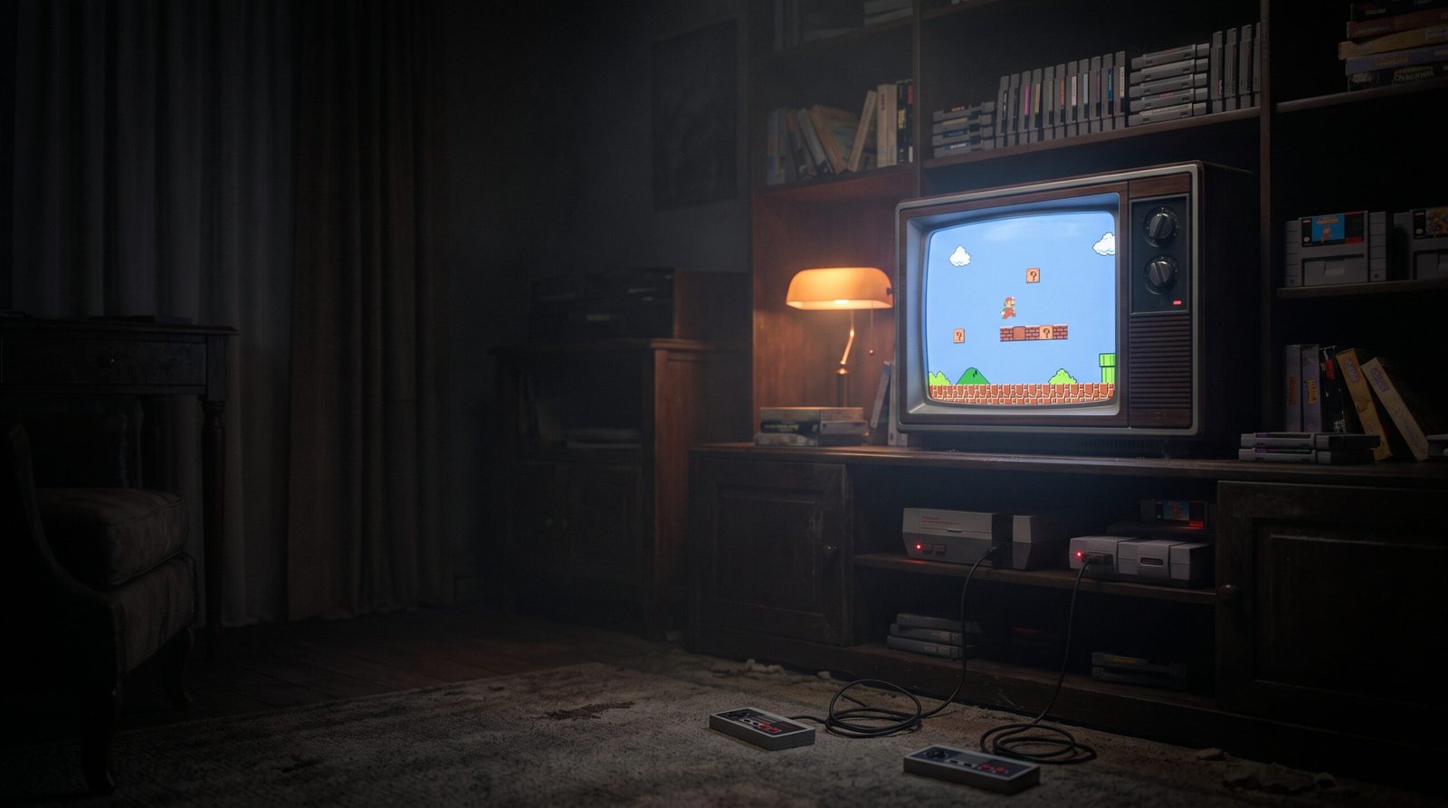 retro gaming room with television 202608250159